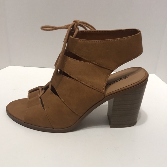 Soda Lace-up Peep-toe Heels 9 - Picture 7 of 9